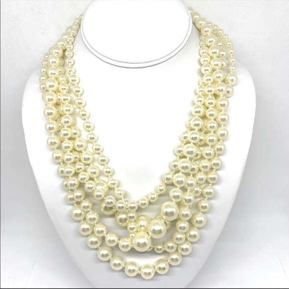 J Crew Twisted Hammock Pearl Necklace 
